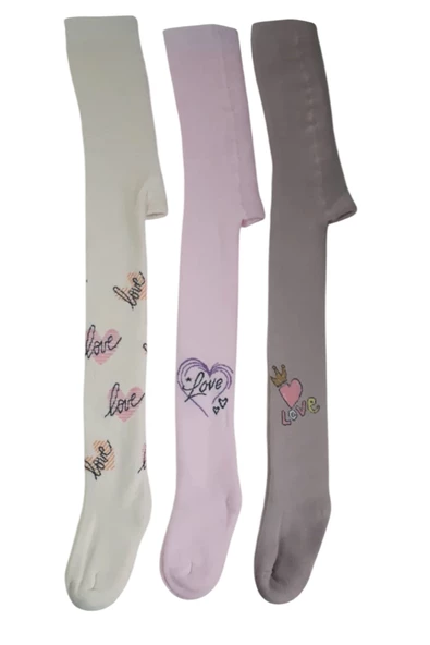 3lü Kız Bebek/Çocuk Havlu Külotlu Çorap Pamuklu Kışlık Kalın - 2