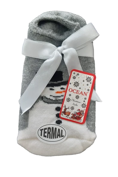 Kadın Erkek Termal Yılbaşı Çorabı Görünmez Kalın Sıcak Hediyelik - 2