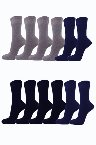 12li Erkek Garson Boy Soket Çorap Pamuklu Düz Renk Sıkmayan