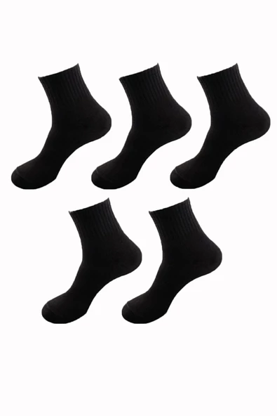 5li Kadın Erkek Kolej Çorap Renkli Pamuklu Yarım Konç Ekonomik - 6