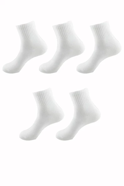 5li Kadın Erkek Kolej Çorap Renkli Pamuklu Yarım Konç Ekonomik - 2