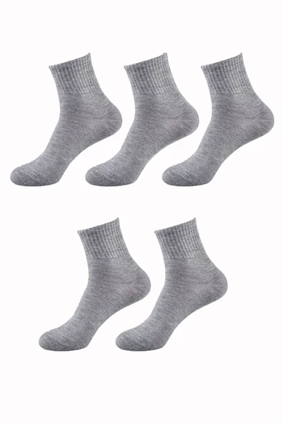 5li Kadın Erkek Kolej Çorap Renkli Pamuklu Yarım Konç Ekonomik - 5