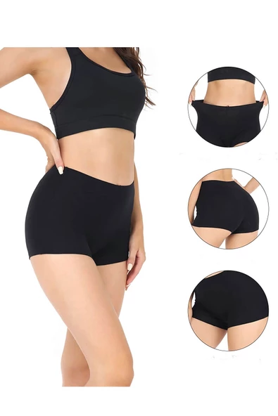 2li Kadın Bambu Boxer Esnek Rahat Likralı Kaliteli İç Çamaşırı - 2