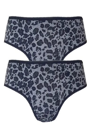 2li Kadın Leopar Bikini Yüksek Bel İnce Lastik Ekonomik - 3