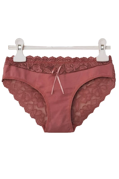 Kadın Dantel Külot Pamuklu Renkli Güpürlü Bikini Yumuşak - 4