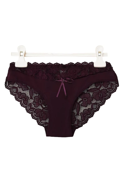 Kadın Dantel Külot Pamuklu Renkli Güpürlü Bikini Yumuşak - 7