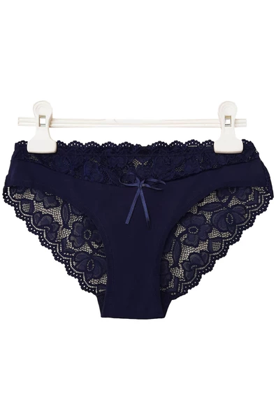 Kadın Dantel Külot Pamuklu Renkli Güpürlü Bikini Yumuşak - 6