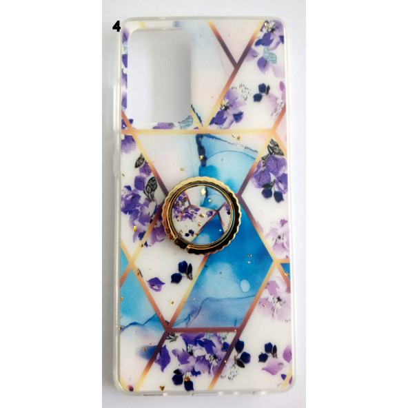 Samsung Galaxy A72 Yüzüklü Simli Lüks Kılıf - 4
