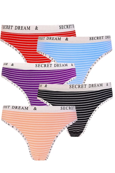 5li Kadın Pamuklu Secret Bikini Külot İç Çamaşırı Kaliteli Diana - 2