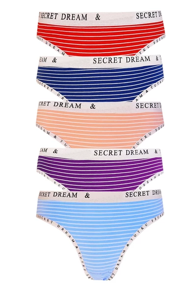 5li Kadın Pamuklu Secret Bikini Külot İç Çamaşırı Kaliteli Diana - 3