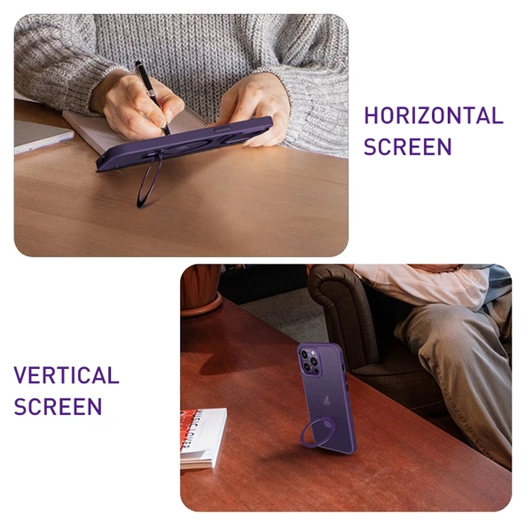 Gpack Apple iPhone 14 Pro Kılıf Feel MagSafe Magnetic Stand Kapak - Resim 3