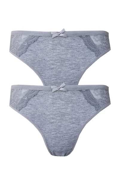 2li Kadın Önü Dantelli Bikini Parlak Lastik Ekonomik Yumuşak - 8