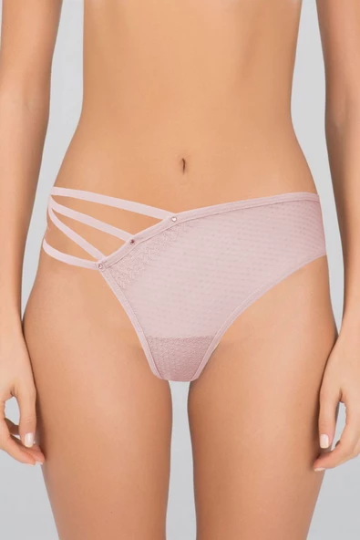 Kadın Dantel Detaylı Transparan Tanga String Külot - 4