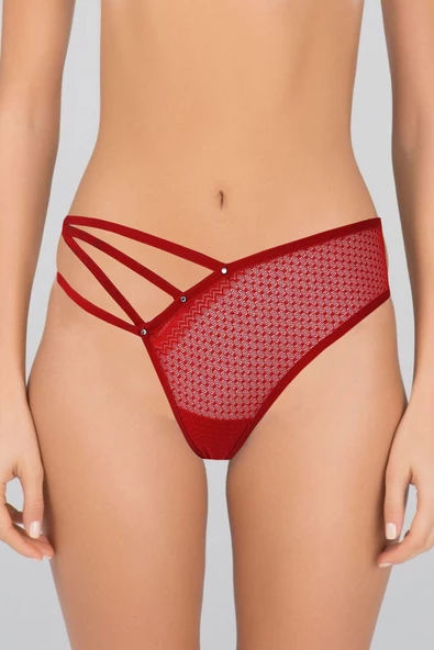 Kadın Dantel Detaylı Transparan Tanga String Külot - 5