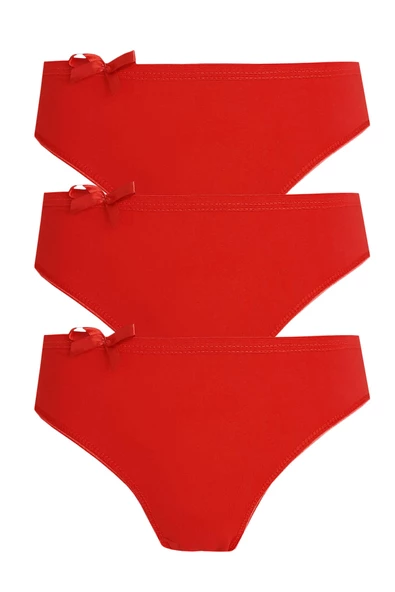 3lü Kadın Bikini Külot Pamuklu Renkli Ekonomik Rahat - 3