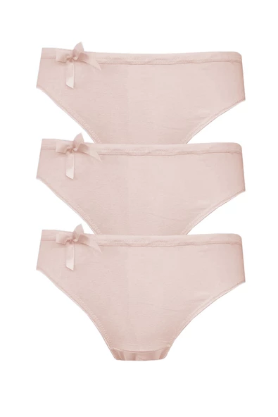 3lü Kadın Bikini Külot Pamuklu Renkli Ekonomik Rahat - 8