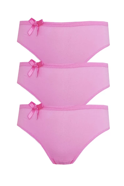 3lü Kadın Bikini Külot Pamuklu Renkli Ekonomik Rahat - 5
