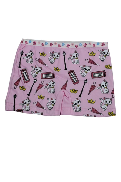 Koza Kız Çocuk Renkli Desenli Baskılı Boxer Külot 10 lu Paket - Resim 5