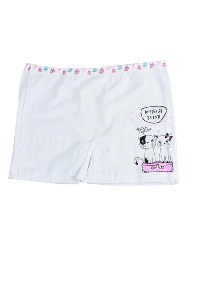Koza Kız Çocuk Renkli Desenli Baskılı Boxer Külot 10 lu Paket - Resim 8
