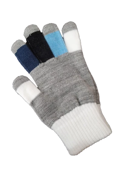 Kız Erkek Çocuk Triko Eldiven Kışlık Örgü Renkli Unisex 6-12 Yaş - 3