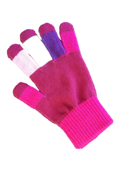 Kız Erkek Çocuk Triko Eldiven Kışlık Örgü Renkli Unisex 6-12 Yaş - 9