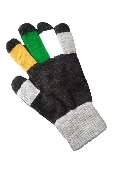 Kız Erkek Çocuk Triko Eldiven Kışlık Örgü Renkli Unisex 6-12 Yaş - 11
