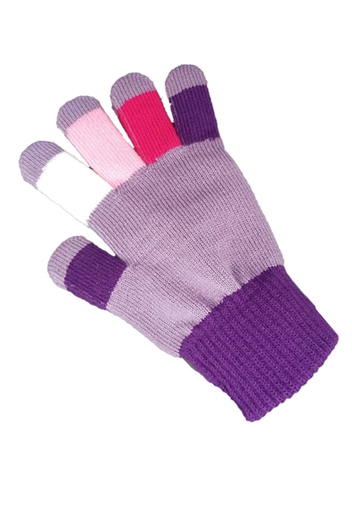 Kız Erkek Çocuk Triko Eldiven Kışlık Örgü Renkli Unisex 6-12 Yaş - 7