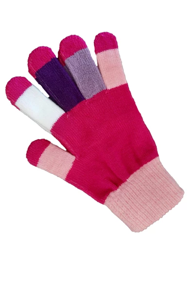 Kız Erkek Çocuk Triko Eldiven Kışlık Örgü Renkli Unisex 6-12 Yaş - 2