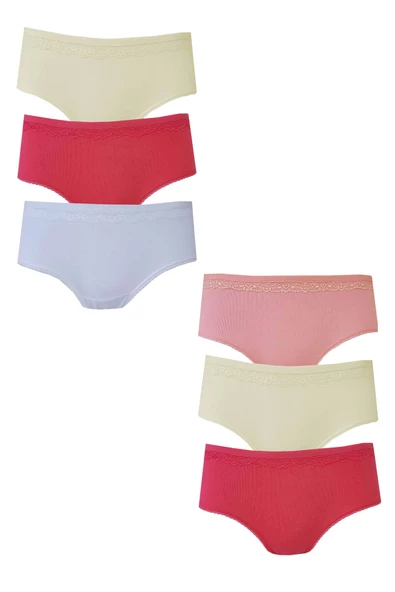 Tutku İç Giyim 6lı Kız Çocuk Pınar Bato Pamuklu Slip Külot - Resim 3