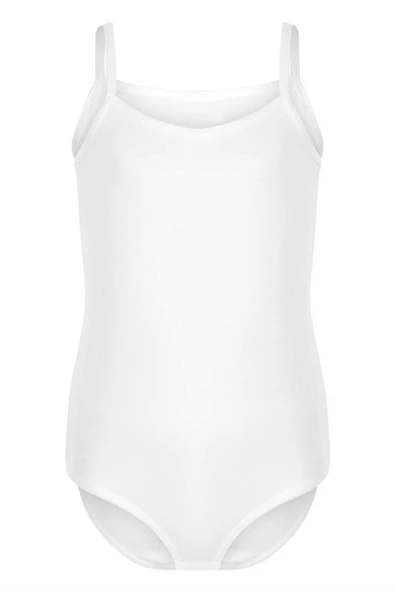 Berrak Kız Çocuk İp Askılı Kancalı Body  Pamuklu Rahat Atlet - Resim 3