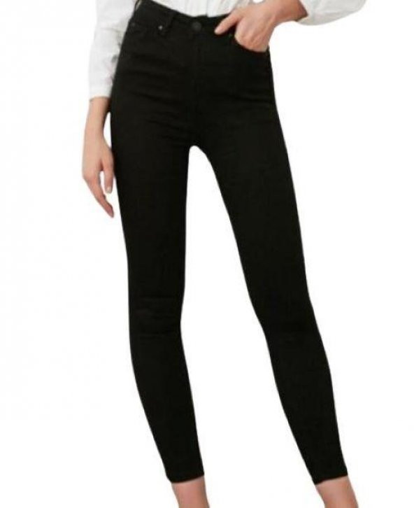 Likralı Yüksek Bel Pantolon - Slim Fit