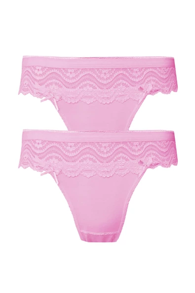 2li Kadın Dantel Detaylı Bikini Kaliteli Ekonomik Yumuşak - 4