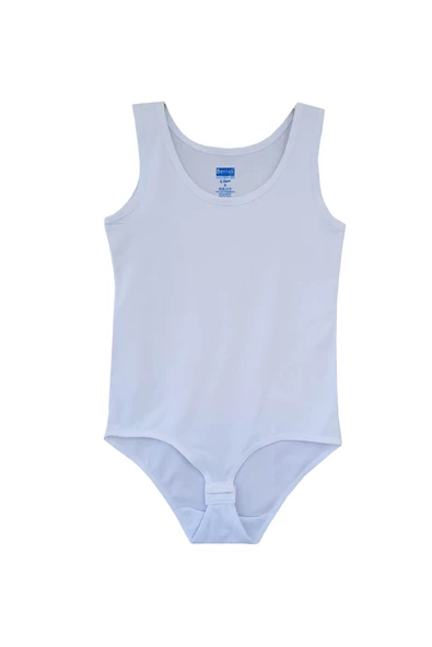 Berrak Kız Çocuk Geniş Askılı Kancalı Body  Pamuklu Rahat Atlet - 2