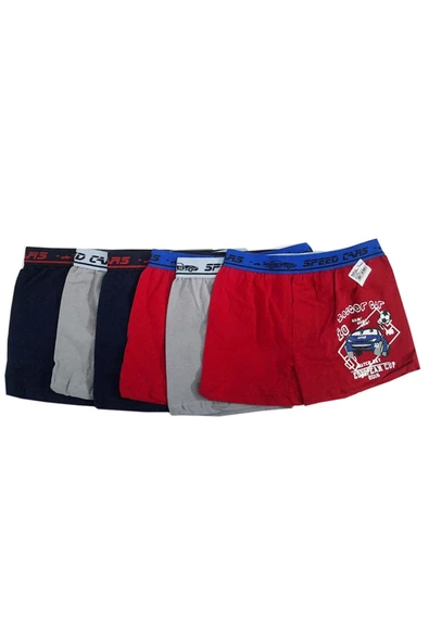 Koza Erkek Çocuk Renkli Desenli Baskılı Boxer Külot 10 lu Paket - 6