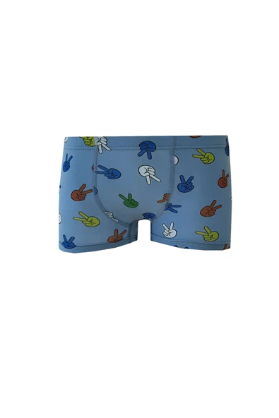 6lı Erkek Çocuk Renkli Desenli Baskılı Boxer Külot - 11