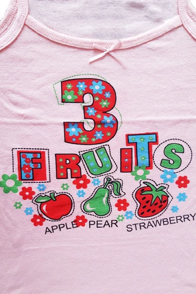 6lı Kız Çocuk İp Askılı Baskılı Düz Renk Atlet Pamuklu Renkli Sdf - 3