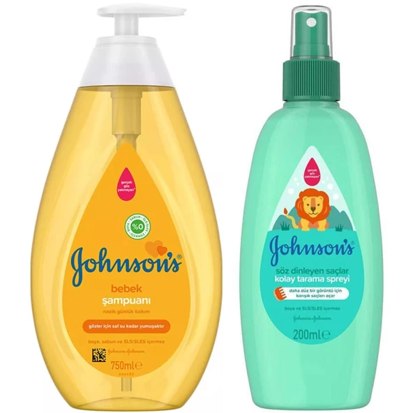 Johnsons Baby Kolay Tarama Spreyi Söz Dinleyen Saçlar 200 ml + Johnsons Bebek Şampuanı 750 ml