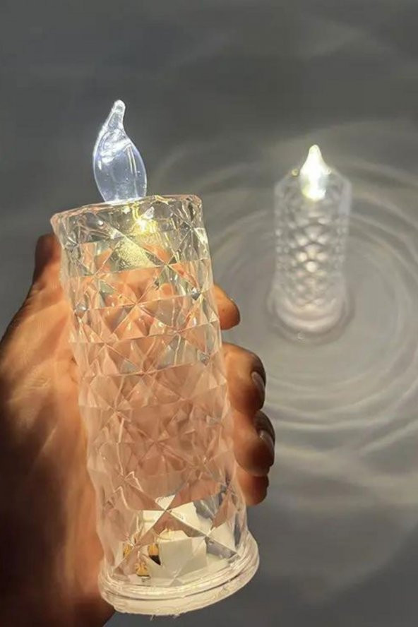 2li Gül Işıklı Led Mum 9 cm - 2
