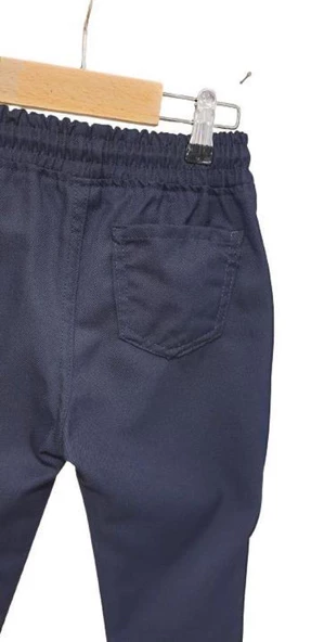 Beli Komple Lastikli Okul Pantolonu - Kumaş - 3