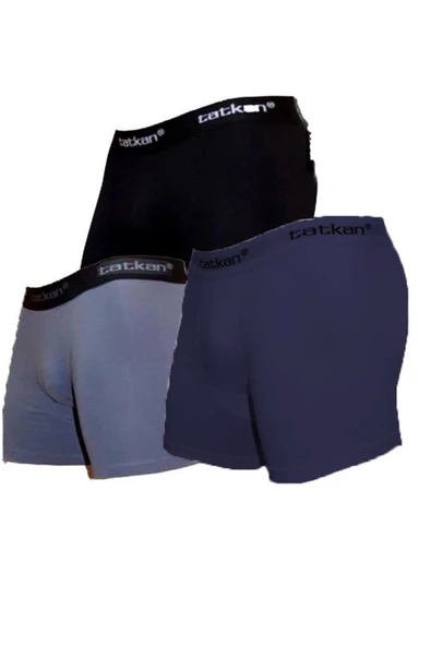 Tatkan 3lü Erkek Modal Likralı Boxer Büyük Beden Paçalı Don - 5