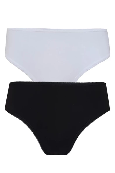 2li Kadın Orta Yüksek Bel Bikini İnce Lastik Pamuklu Ekonomik - 3