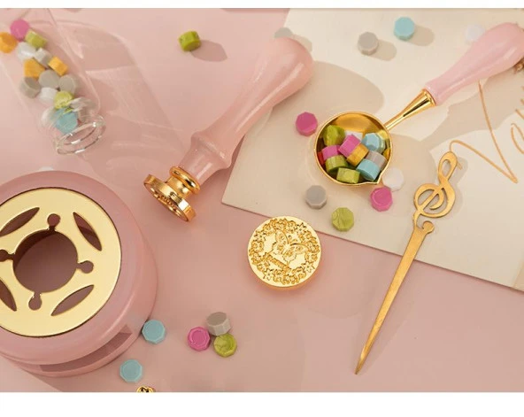 Davetiye Mum Mühürü Uygulama Seti Yavruağzı Renk 1139 Yonca - Resim 3