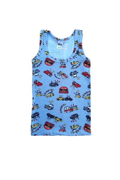 Kota 6lı Erkek Çocuk Pamuklu Askılı Desenli Atlet Fanila - 7