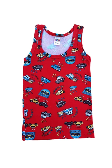 Kota 6lı Erkek Çocuk Pamuklu Askılı Desenli Atlet Fanila - 10