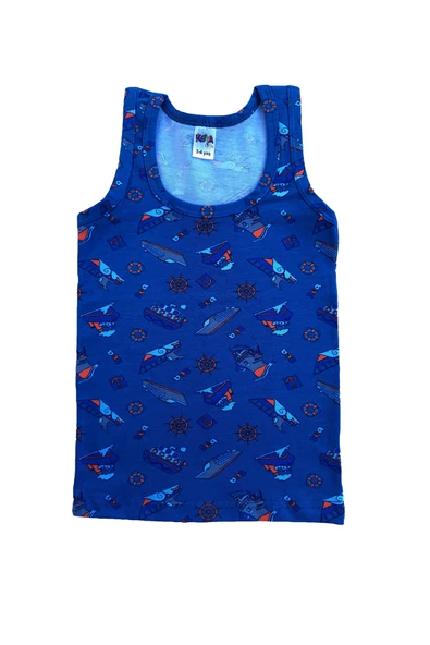 Kota 6lı Erkek Çocuk Pamuklu Askılı Desenli Atlet Fanila - 9