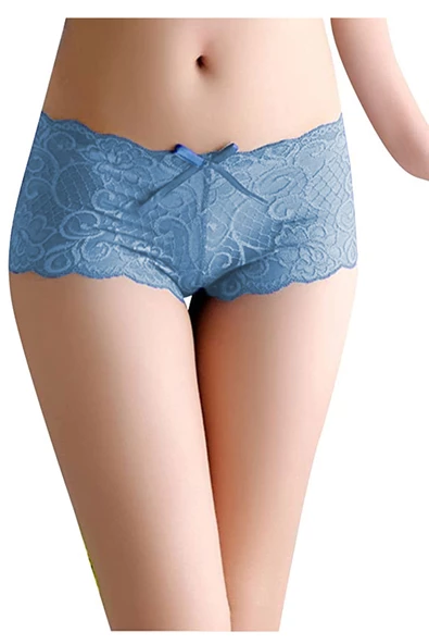 Kadın Dantel Boxer Esnek Rahat Estetik - 4