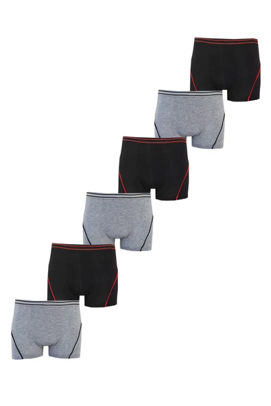 Tutku İç Giyim 6lı Erkek Çocuk Likralı Pamuklu Boxer İç Çamaşır - 10