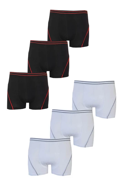 Tutku İç Giyim 6lı Erkek Çocuk Likralı Pamuklu Boxer İç Çamaşır - 6