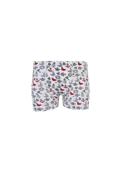 Tutku 12li Erkek Çocuk Renkli Boxer Desenli Baskılı Pamuklu Rahat - 8