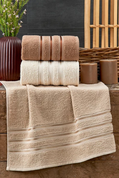 3 lü  Bordürlü Havlu seti - 2